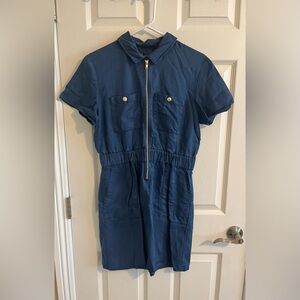 J. Crew Dark Blue Zippered Top